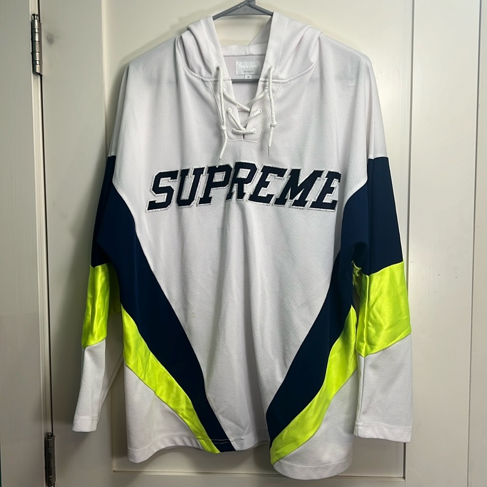 Supreme hooded hockey jersey